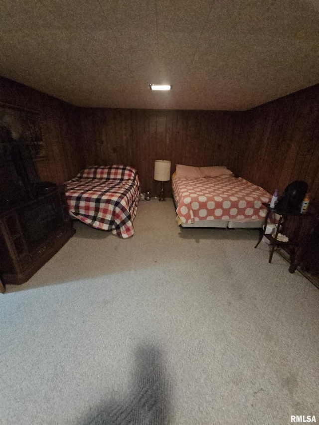 3303 W Chartwell Rd, Peoria, IL 61614 - carpeted bedroom featuring wooden walls