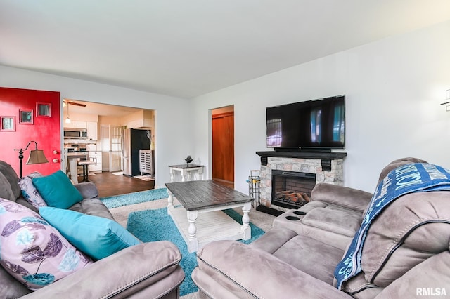 1202 W Purtscher Dr, Peoria, IL 61614 - living room with a fireplace