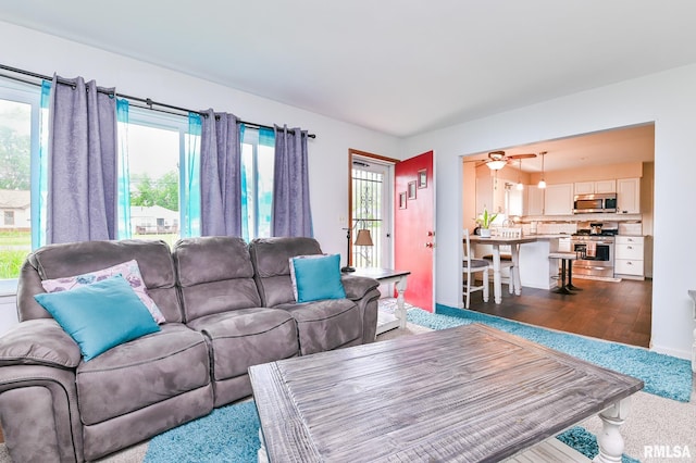 1202 W Purtscher Dr, Peoria, IL 61614 - living area with ceiling fan