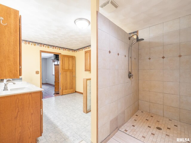 26620 Schuck Rd, Washington, IL 61571 - bathroom with a tile shower and vanity