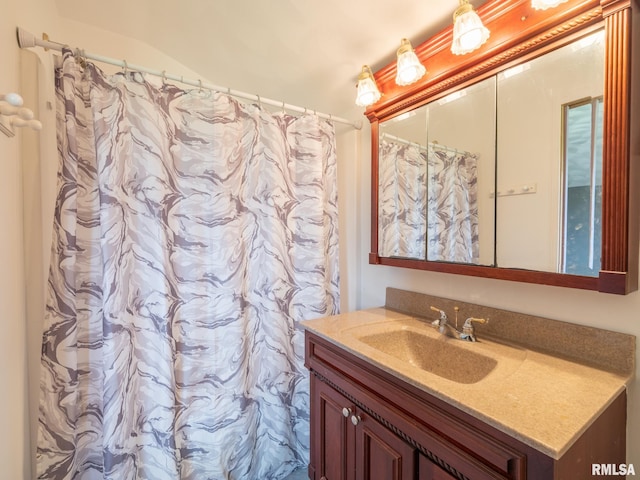 26620 Schuck Rd, Washington, IL 61571 - bathroom with vanity and a shower with curtain