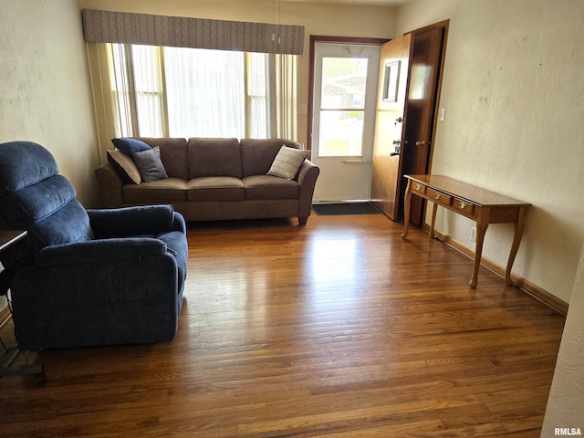 407 N 12th Ave, Canton, IL 61520 - living area with wood finished floors and a textured wall