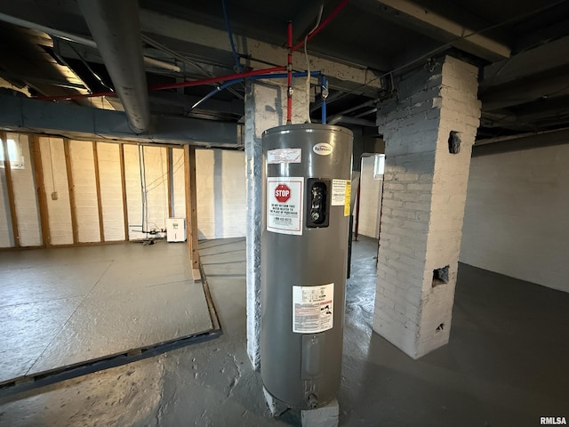 210 Minch St, South Pekin, IL 61564 - utility room with electric water heater
