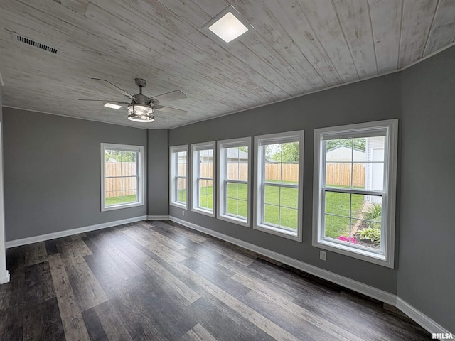 606 Lasalle Blvd, Marquette Heights, IL 61554 - unfurnished room with plenty of natural light, baseboards, a ceiling fan, and wooden ceiling