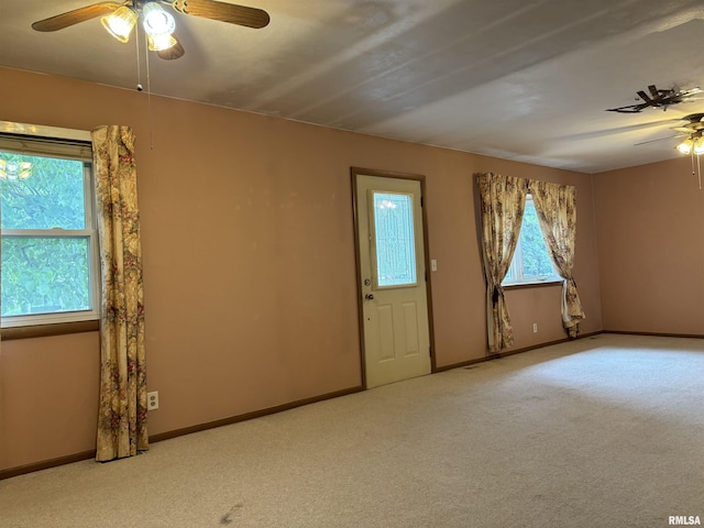 6 Bay Shore Dr, Lacon, IL 61540 - empty room featuring ceiling fan, carpet flooring, and baseboards