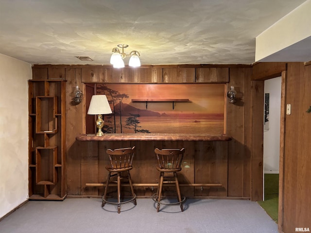 6 Bay Shore Dr, Lacon, IL 61540 - indoor dry bar featuring carpet floors and wooden walls