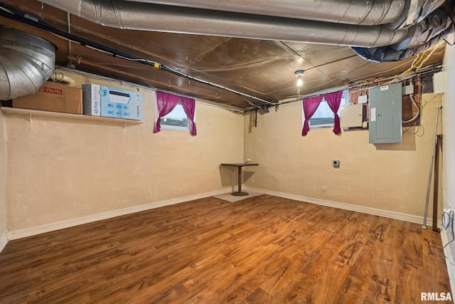 1614 W Columbia Ter, Peoria, IL 61606 - basement with electric panel, wood finished floors, and plenty of natural light