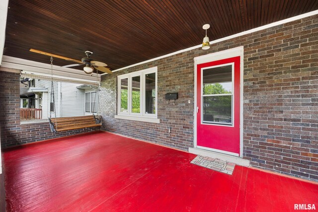 1614 W Columbia Ter, Peoria, IL 61606 - view of patio / terrace featuring ceiling fan