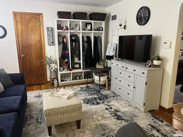 313 N Edwards St, Macomb, IL 61455 - living area with wood finished floors and baseboards