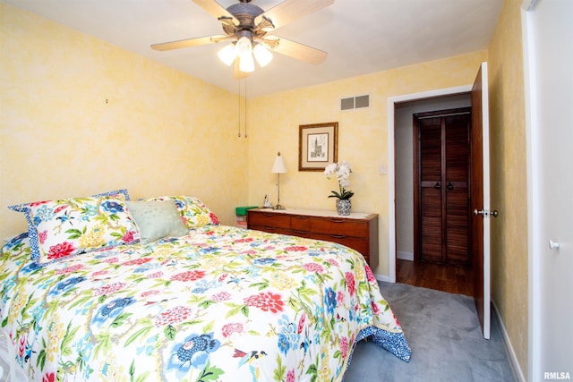 32 Black Partridge Run, Hopewell, IL 61565 - bedroom featuring carpet and ceiling fan