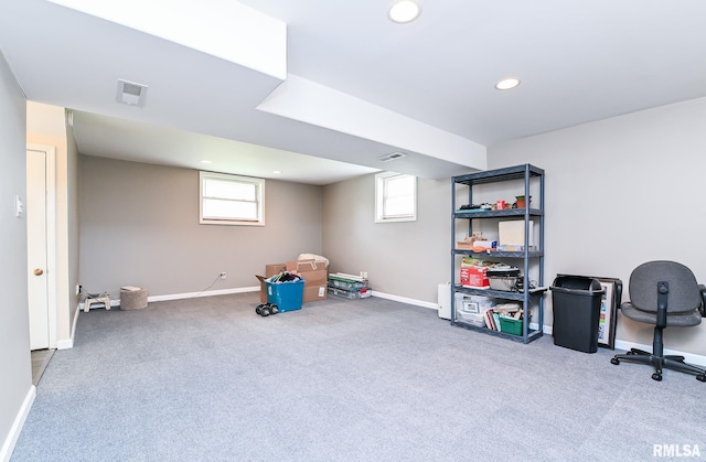 311 Juniper Ln, East Peoria, IL 61611 - carpeted office space featuring recessed lighting and baseboards