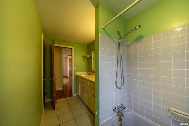 23907 Veterans Rd, Morton, IL 61550 - full bathroom featuring vanity, tile patterned flooring, and bathing tub / shower combination