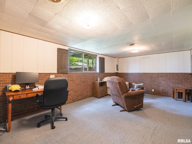 1402 Lincoln Rd, Marquette Heights, IL 61554 - office space featuring light carpet and brick wall