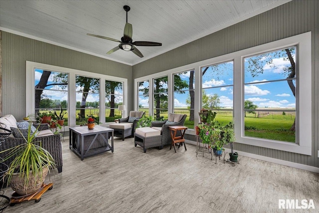701 E Pearl St, Tremont, IL 61568 - sunroom with healthy amount of natural light, ceiling fan, and an outdoor hangout area