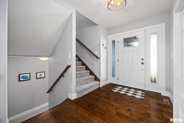 11414 N Joseph St, Dunlap, IL 61525 - foyer with hardwood / wood-style floors, baseboards, and stairs