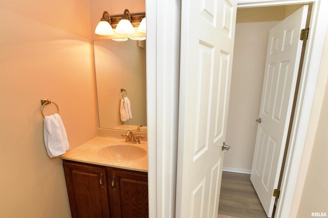 123 SW Jefferson Ave Unit E14A, Peoria, IL 61602 - bathroom featuring vanity and wood finished floors