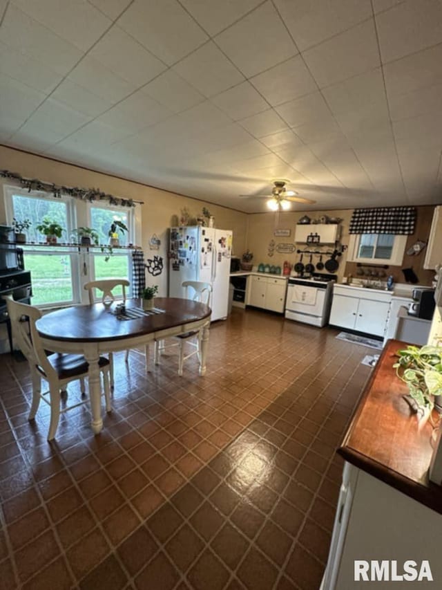 9955 E 750th St, Colchester, IL 62326 - dining room featuring ceiling fan