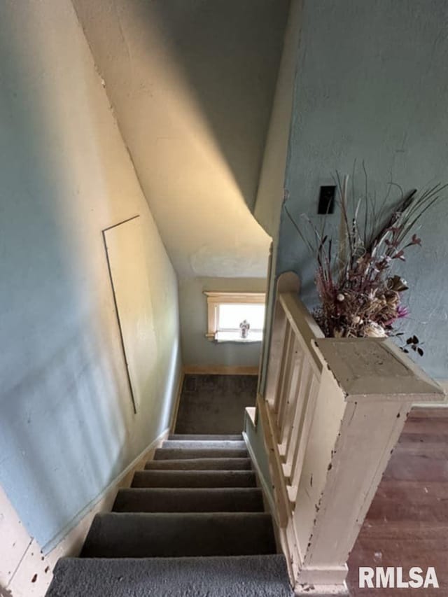 9955 E 750th St, Colchester, IL 62326 - staircase featuring wood finished floors