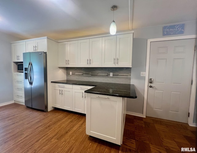 283 Old Germantown Rd, East Peoria, IL 61611 - kitchen with stainless steel appliances, white cabinets, and backsplash