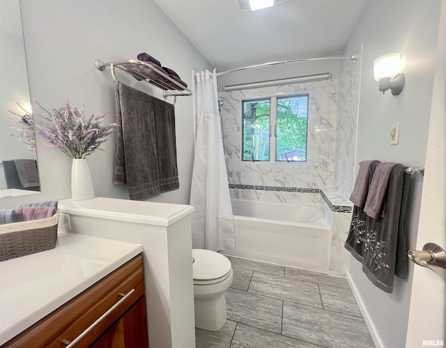 283 Old Germantown Rd, East Peoria, IL 61611 - full bath featuring vanity, shower / bath combination with curtain, and toilet