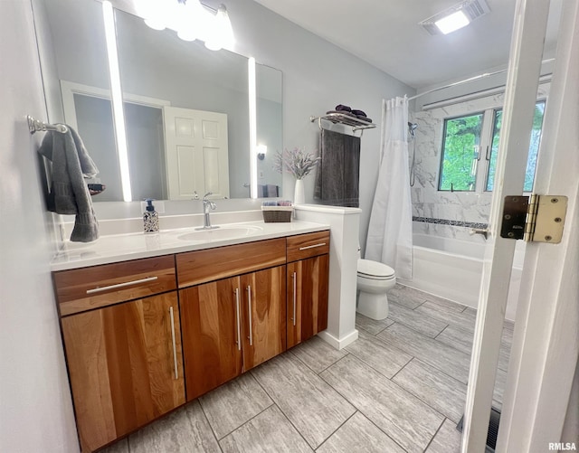 283 Old Germantown Rd, East Peoria, IL 61611 - full bath with vanity, toilet, and shower / bath combo with shower curtain