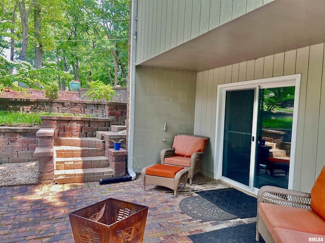283 Old Germantown Rd, East Peoria, IL 61611 - view of patio / terrace featuring an outdoor fire pit