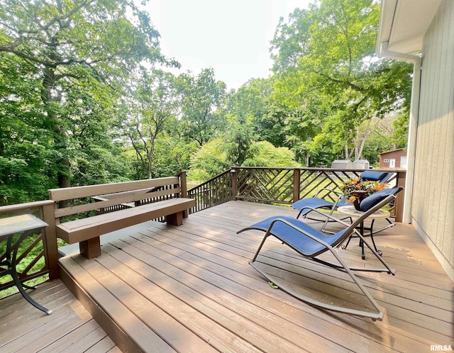 283 Old Germantown Rd, East Peoria, IL 61611 - wooden terrace featuring view of scattered trees