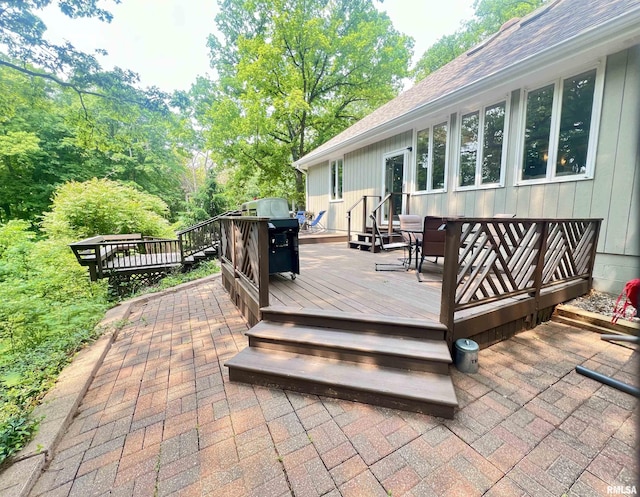 283 Old Germantown Rd, East Peoria, IL 61611 - wooden deck featuring a patio
