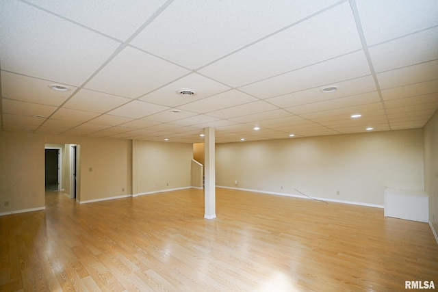 521 S French Dr, Dunlap, IL 61525 - finished below grade area featuring light wood finished floors, recessed lighting, and a paneled ceiling
