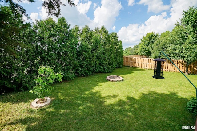 521 S French Dr, Dunlap, IL 61525 - fenced backyard with a fire pit