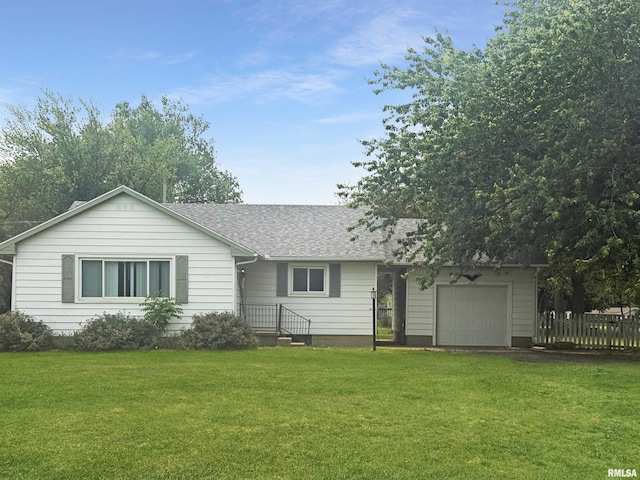 4928 W Farmington Rd, Peoria, IL 61604 - ranch-style home featuring a garage, a shingled roof, and driveway