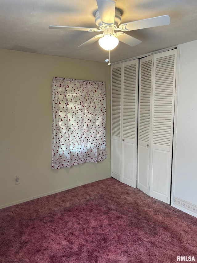 1407 Lincoln St, Pekin, IL 61554 - unfurnished bedroom with carpet flooring, a closet, and ceiling fan