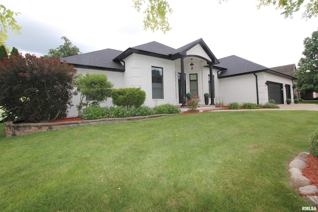 1964 Chestnut Ln, Washington, IL 61571 - view of front facade with a garage, a front lawn, a shingled roof, and driveway