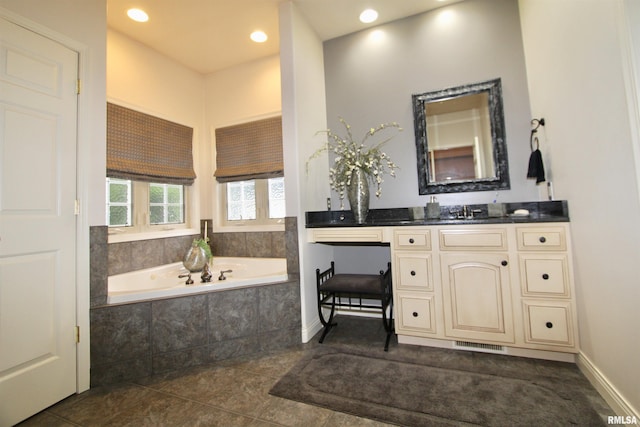 1964 Chestnut Ln, Washington, IL 61571 - bathroom featuring vanity, a bath, and recessed lighting