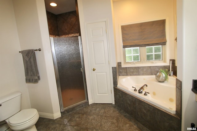 1964 Chestnut Ln, Washington, IL 61571 - bathroom featuring a tub with jets, a shower stall, and tile patterned flooring