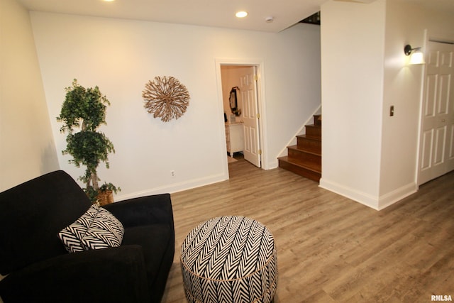 1964 Chestnut Ln, Washington, IL 61571 - living area featuring wood finished floors, recessed lighting, and stairway