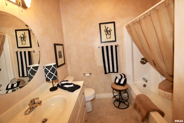 1964 Chestnut Ln, Washington, IL 61571 - bathroom with vanity, shower / bath combination with curtain, and tile patterned floors