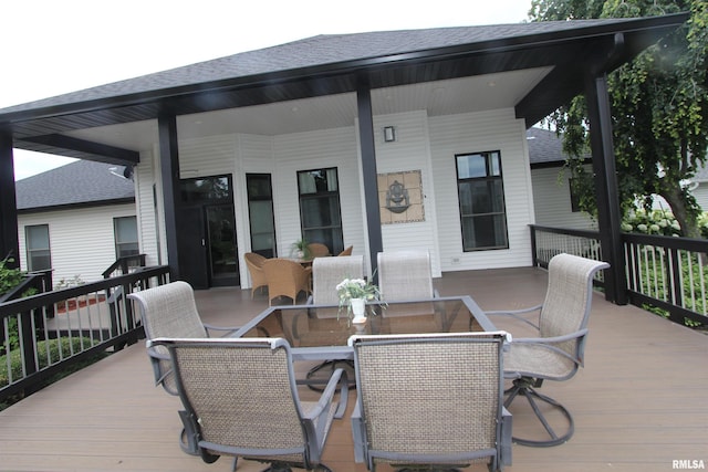1964 Chestnut Ln, Washington, IL 61571 - wooden deck with outdoor dining area