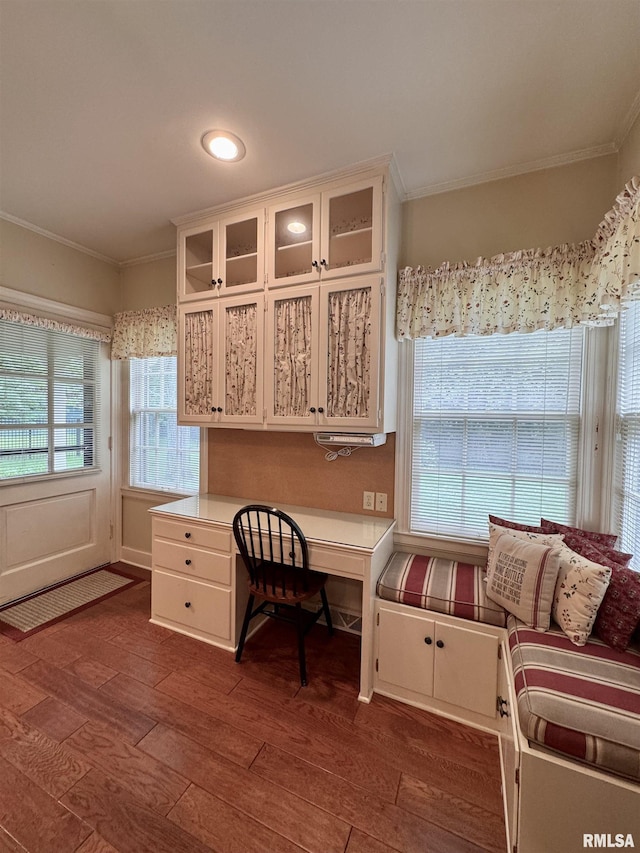 360 N Normal St, Macomb, IL 61455 - office area with crown molding and dark wood finished floors