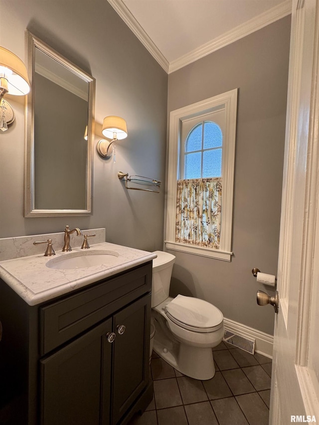 360 N Normal St, Macomb, IL 61455 - bathroom featuring crown molding, tile patterned flooring, and vanity