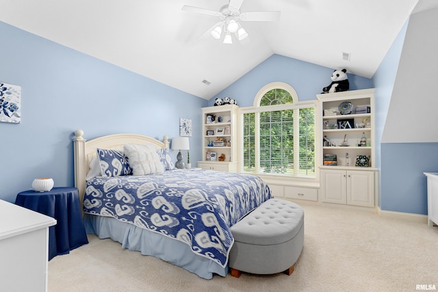 11518 N Nettle Creek Dr, Dunlap, IL 61525 - carpeted bedroom featuring lofted ceiling and a ceiling fan