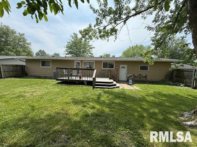 603 Sherry St, Colchester, IL 62326 - back of house featuring a deck and cooling unit