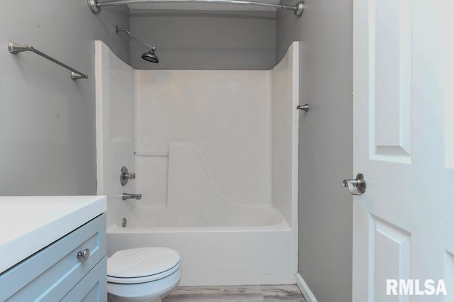 2331 W Molly Ln, Dunlap, IL 61525 - full bath featuring toilet, vanity, shower / bath combination, and wood finished floors