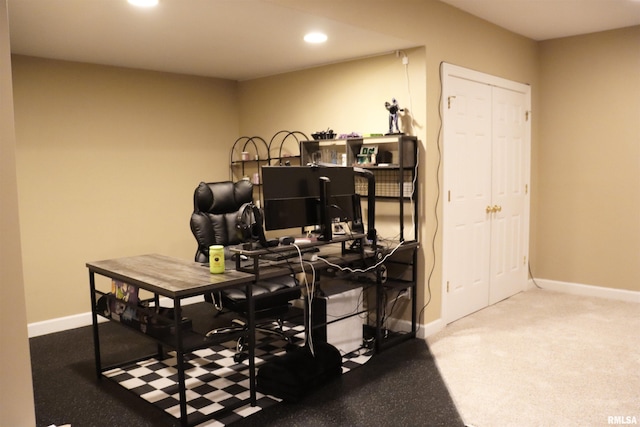 1112 W Cedar Hills Dr, Dunlap, IL 61525 - carpeted office with baseboards and recessed lighting