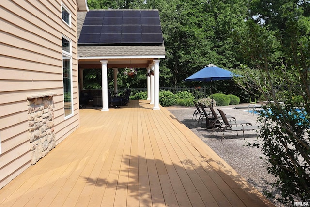 1112 W Cedar Hills Dr, Dunlap, IL 61525 - wooden terrace with an outdoor pool