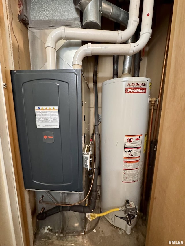 1612 Joyce Ln, Macomb, IL 61455 - utility room with gas water heater