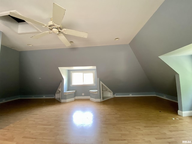 1502 W Columbia Ter, Peoria, IL 61606 - additional living space with wood finished floors, a ceiling fan, baseboards, and recessed lighting