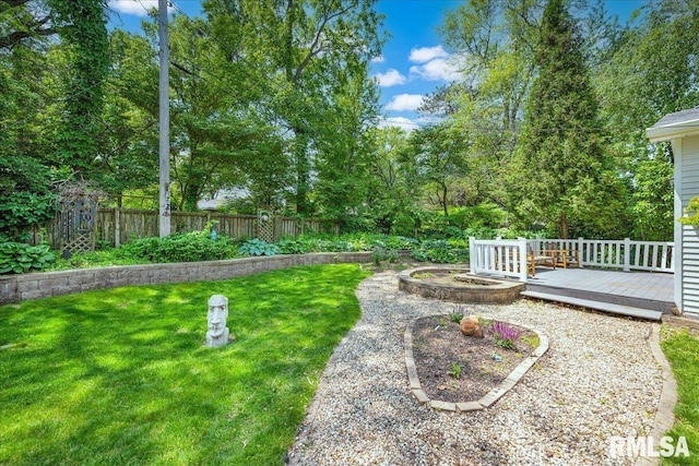 486 E High Point Dr, Peoria, IL 61614 - view of yard with a wooden deck