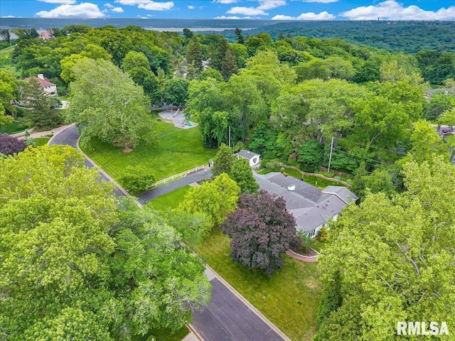 486 E High Point Dr, Peoria, IL 61614 - aerial overview of property's location featuring a heavily wooded area