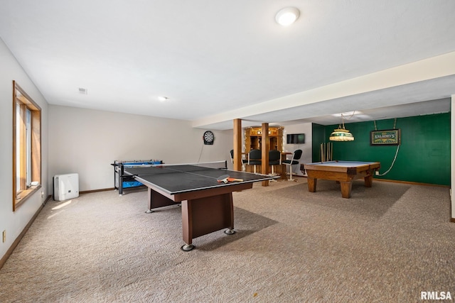905 Highland Ct, Germantown Hills, IL 61548 - game room featuring carpet flooring, pool table, and baseboards